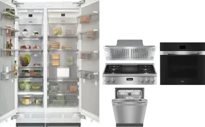 6 Piece Package Includes Refrigerator, Freezer, Cooktop, Wall Oven, Hood And Dishwasher