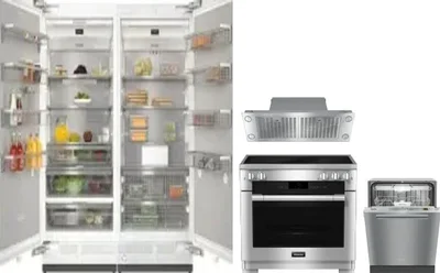 5 Piece Package Includes Refrigerator, Freezer, Range, Hood And Dishwasher