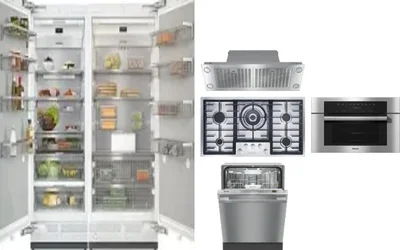 6 Piece Package Includes Refrigerator, Freezer, Cooktop, Wall Oven, Hood And Dishwasher