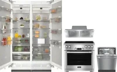 5 Piece Package Includes Refrigerator, Freezer, Range, Hood And Dishwasher