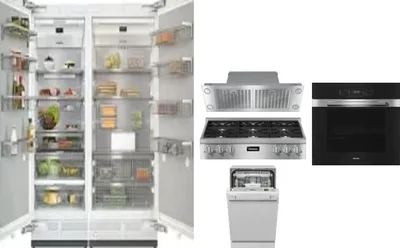 6 Piece Package Includes Refrigerator, Freezer, Cooktop, Wall Oven, Hood And Dishwasher