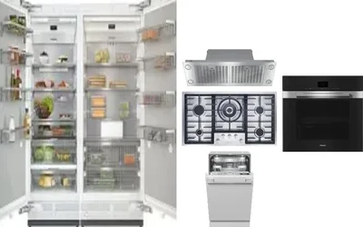 6 Piece Package Includes Refrigerator, Freezer, Cooktop, Wall Oven, Hood And Dishwasher