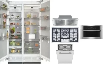 6 Piece Package Includes Refrigerator, Freezer, Cooktop, Wall Oven, Hood And Dishwasher