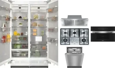 6 Piece Package Includes Refrigerator, Freezer, Cooktop, Wall Oven, Hood And Dishwasher