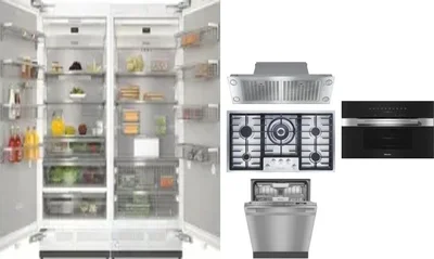 6 Piece Package Includes Refrigerator, Freezer, Cooktop, Wall Oven, Hood And Dishwasher