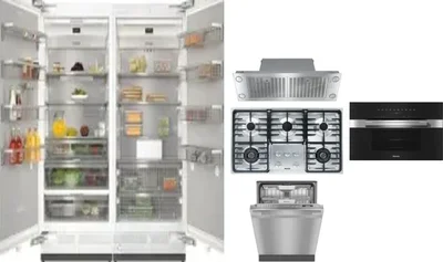 6 Piece Package Includes Refrigerator, Freezer, Cooktop, Wall Oven, Hood And Dishwasher