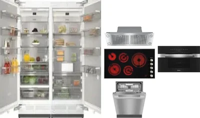 6 Piece Package Includes Refrigerator, Freezer, Cooktop, Wall Oven, Hood And Dishwasher