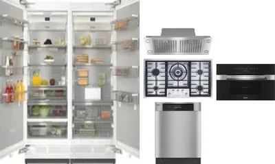 6 Piece Package Includes Refrigerator, Freezer, Cooktop, Wall Oven, Hood And Dishwasher