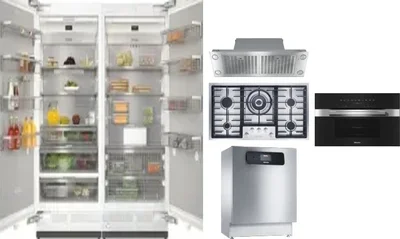 6 Piece Package Includes Refrigerator, Freezer, Cooktop, Wall Oven, Hood And Dishwasher