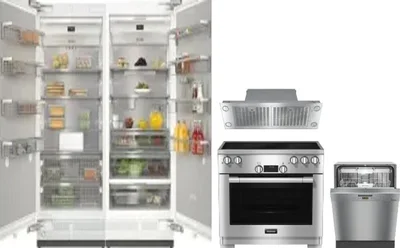 5 Piece Package Includes Refrigerator, Freezer, Range, Hood And Dishwasher