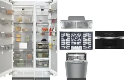 6 Piece Package Includes Refrigerator, Freezer, Cooktop, Wall Oven, Hood And Dishwasher
