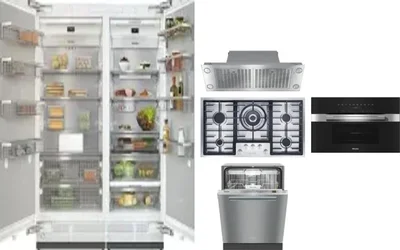 6 Piece Package Includes Refrigerator, Freezer, Cooktop, Wall Oven, Hood And Dishwasher