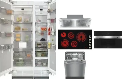 6 Piece Package Includes Refrigerator, Freezer, Cooktop, Wall Oven, Hood And Dishwasher