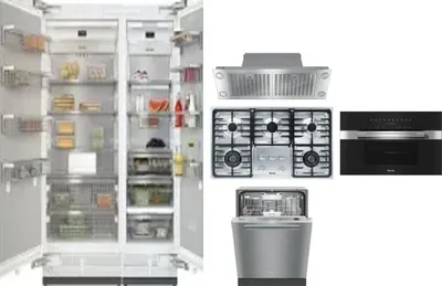 6 Piece Package Includes Refrigerator, Freezer, Cooktop, Wall Oven, Hood And Dishwasher