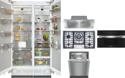 6 Piece Package Includes Refrigerator, Freezer, Cooktop, Wall Oven, Hood And Dishwasher