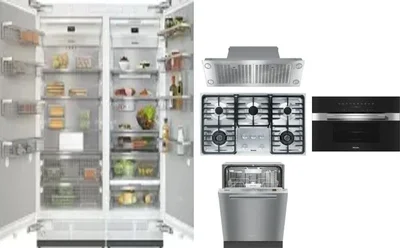 6 Piece Package Includes Refrigerator, Freezer, Cooktop, Wall Oven, Hood And Dishwasher