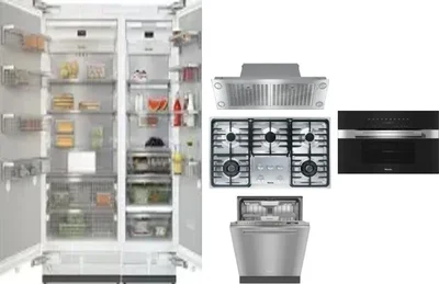 6 Piece Package Includes Refrigerator, Freezer, Cooktop, Wall Oven, Hood And Dishwasher