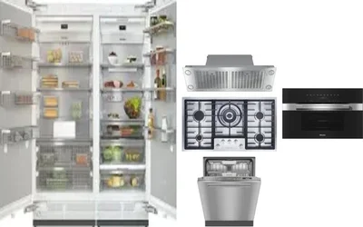 6 Piece Package Includes Refrigerator, Freezer, Cooktop, Wall Oven, Hood And Dishwasher