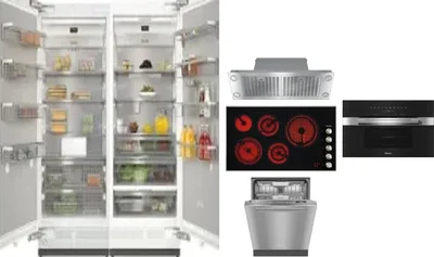 6 Piece Package Includes Refrigerator, Freezer, Cooktop, Wall Oven, Hood And Dishwasher