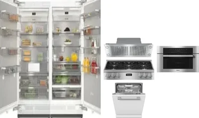 6 Piece Package Includes Refrigerator, Freezer, Cooktop, Wall Oven, Hood And Dishwasher