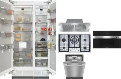 6 Piece Package Includes Refrigerator, Freezer, Cooktop, Wall Oven, Hood And Dishwasher
