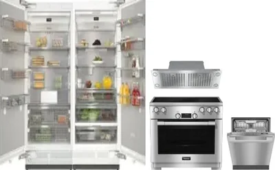 5 Piece Package Includes Refrigerator, Freezer, Range, Hood And Dishwasher