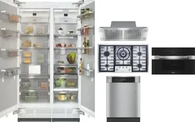 6 Piece Package Includes Refrigerator, Freezer, Cooktop, Wall Oven, Hood And Dishwasher