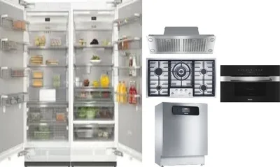 6 Piece Package Includes Refrigerator, Freezer, Cooktop, Wall Oven, Hood And Dishwasher