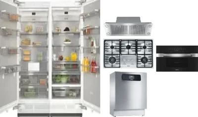 6 Piece Package Includes Refrigerator, Freezer, Cooktop, Wall Oven, Hood And Dishwasher
