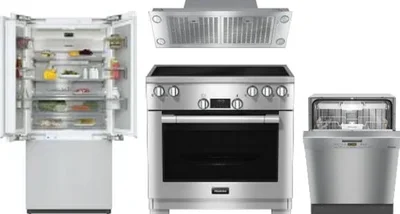 4 Piece Package Includes Refrigerator, Range, Hood And Dishwasher