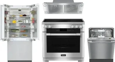 4 Piece Package Includes Refrigerator, Range, Hood And Dishwasher