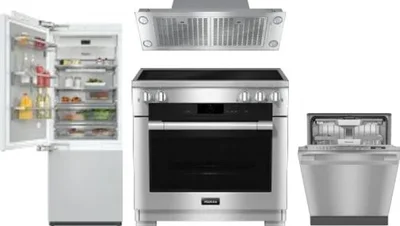 4 Piece Package Includes Refrigerator, Range, Hood And Dishwasher