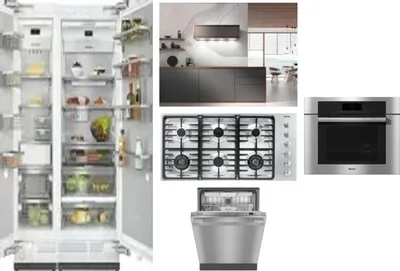 6 Piece Package Includes Refrigerator, Freezer, Cooktop, Wall Oven, Hood And Dishwasher