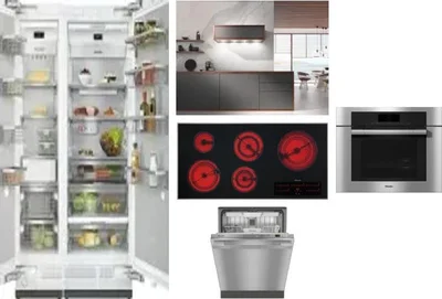 6 Piece Package Includes Refrigerator, Freezer, Cooktop, Wall Oven, Hood And Dishwasher