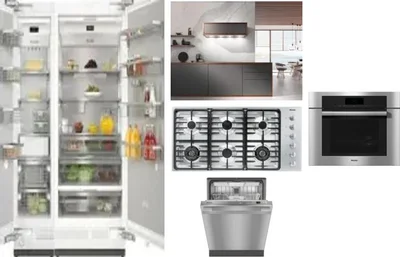 6 Piece Package Includes Refrigerator, Freezer, Cooktop, Wall Oven, Hood And Dishwasher