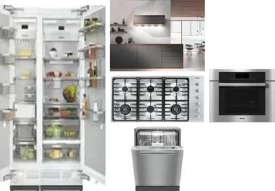 6 Piece Package Includes Refrigerator, Freezer, Cooktop, Wall Oven, Hood And Dishwasher
