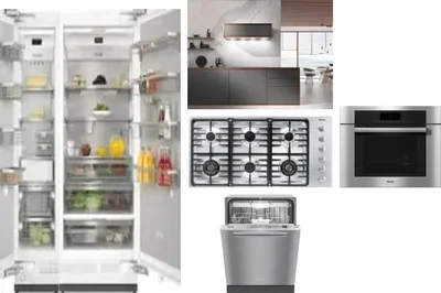6 Piece Package Includes Refrigerator, Freezer, Cooktop, Wall Oven, Hood And Dishwasher