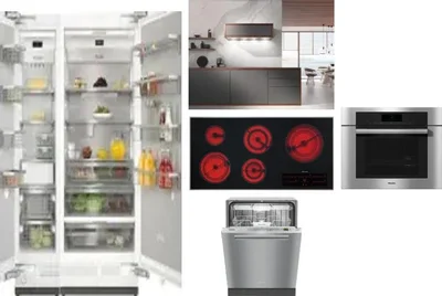 6 Piece Package Includes Refrigerator, Freezer, Cooktop, Wall Oven, Hood And Dishwasher