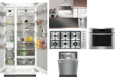 6 Piece Package Includes Refrigerator, Freezer, Cooktop, Wall Oven, Hood And Dishwasher