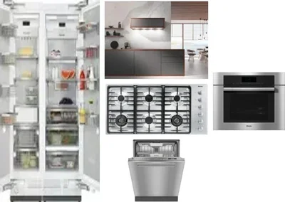 6 Piece Package Includes Refrigerator, Freezer, Cooktop, Wall Oven, Hood And Dishwasher