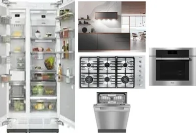 6 Piece Package Includes Refrigerator, Freezer, Cooktop, Wall Oven, Hood And Dishwasher
