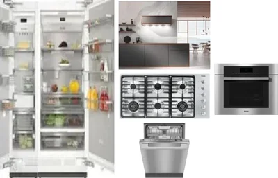 6 Piece Package Includes Refrigerator, Freezer, Cooktop, Wall Oven, Hood And Dishwasher