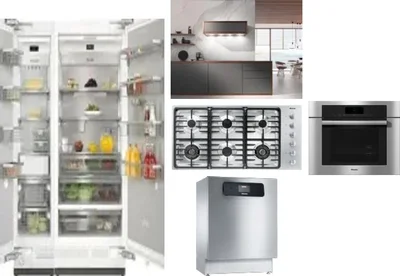 6 Piece Package Includes Refrigerator, Freezer, Cooktop, Wall Oven, Hood And Dishwasher
