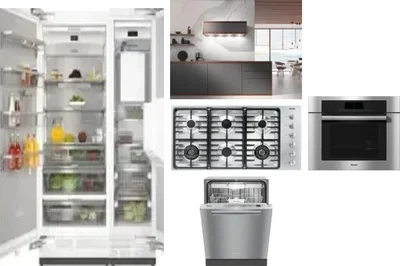 6 Piece Package Includes Refrigerator, Freezer, Cooktop, Wall Oven, Hood And Dishwasher