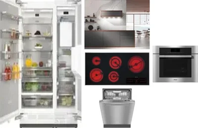 6 Piece Package Includes Refrigerator, Freezer, Cooktop, Wall Oven, Hood And Dishwasher