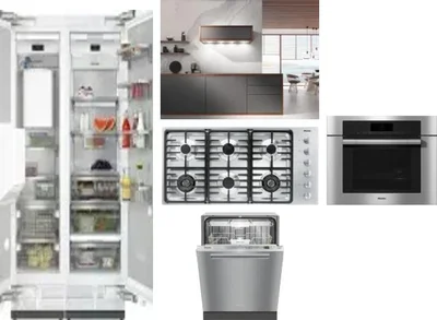 6 Piece Package Includes Refrigerator, Freezer, Cooktop, Wall Oven, Hood And Dishwasher
