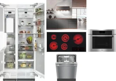 6 Piece Package Includes Refrigerator, Freezer, Cooktop, Wall Oven, Hood And Dishwasher