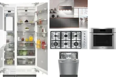 6 Piece Package Includes Refrigerator, Freezer, Cooktop, Wall Oven, Hood And Dishwasher