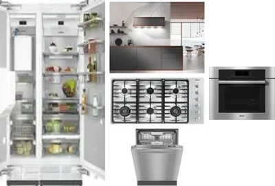6 Piece Package Includes Refrigerator, Freezer, Cooktop, Wall Oven, Hood And Dishwasher