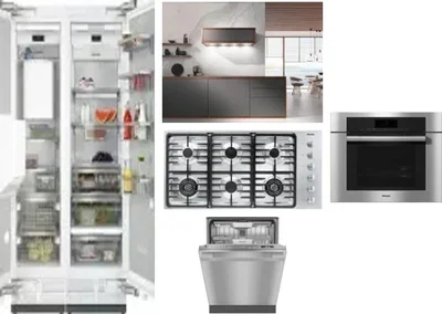 6 Piece Package Includes Refrigerator, Freezer, Cooktop, Wall Oven, Hood And Dishwasher